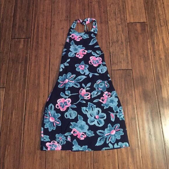 Floral Navy Dress Halter - Picture 6 of 6